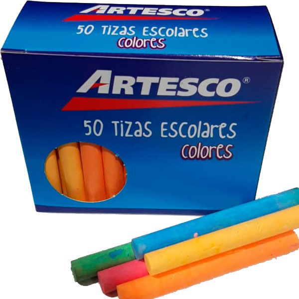 Tiza Artesco de Colores Caja x 50 Unidades - OFICRUZ